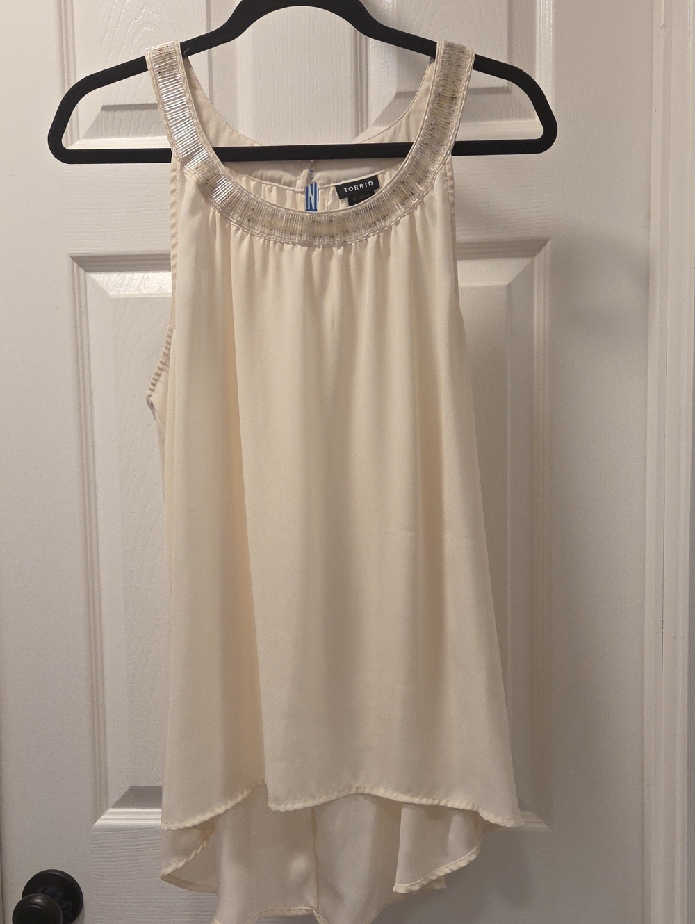torrid Cream Beaded Scoop-Neck High-Low Cami